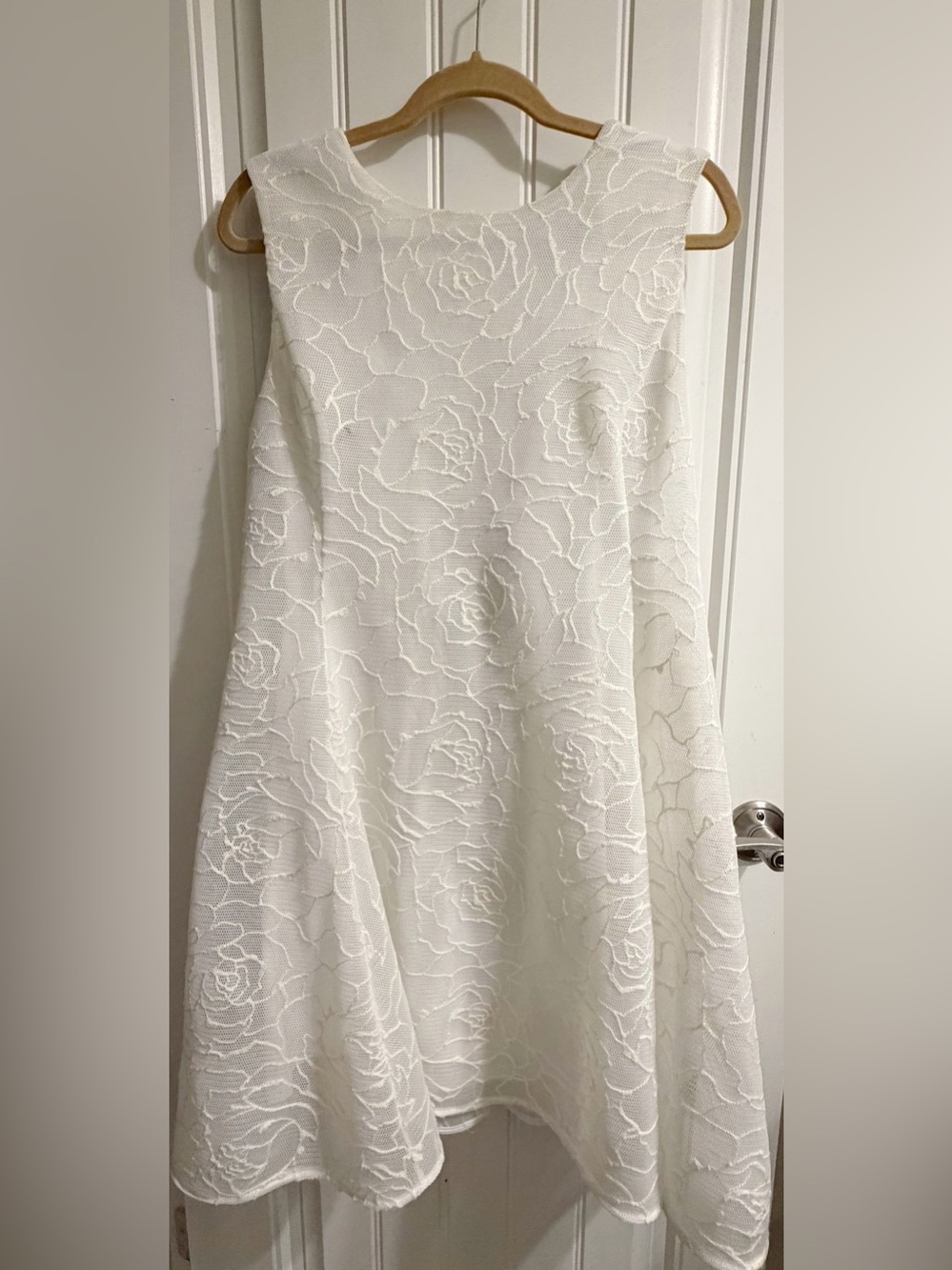 DNY White Floral Lace Fit-and-Flare Dress